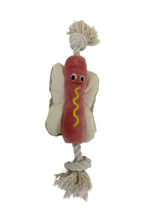 Natural pet toy hotdog