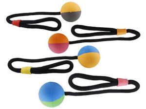 Natural Rubber Multi-color Ball with Rope (2 sizes) – Simply Fido